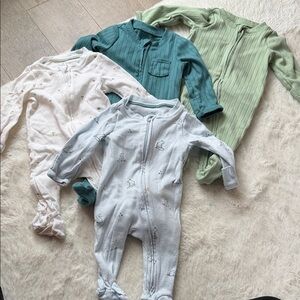 Cloud Island Kids Footies - Teal, Mint, Light Blue, Cream